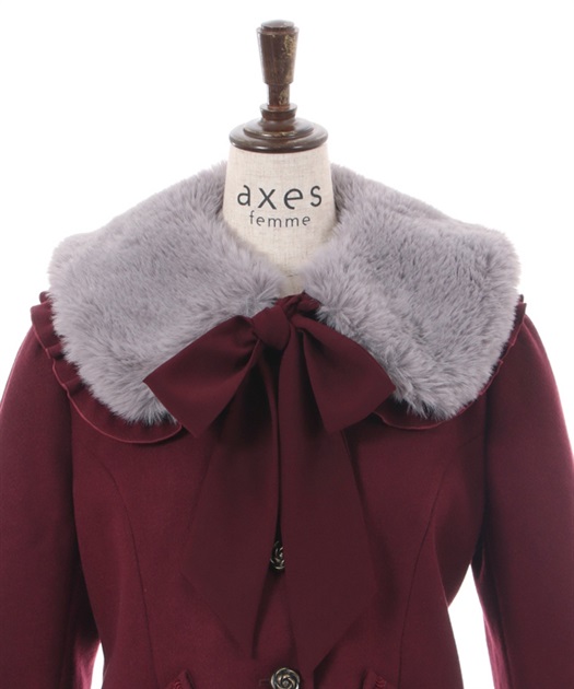 ファー襟付編上ショートコート | outlet | axes femme online shop ファー襟付編上ショートコート | outlet | axes femme online shop