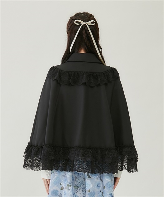リボン付レースフリルコート | outlet | axes femme online shop リボン付レースフリルコート | outlet | axes femme online shop