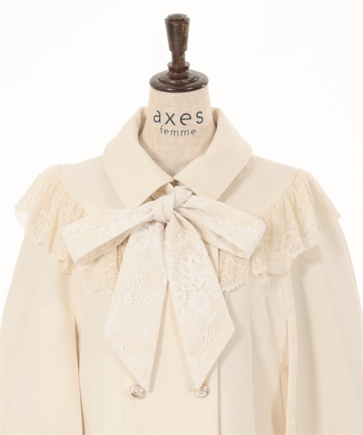 リボン付レースフリルコート | outlet | axes femme online shop リボン付レースフリルコート | outlet | axes femme online shop