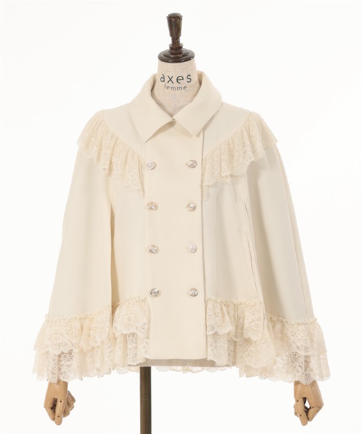 リボン付レースフリルコート | outlet | axes femme online shop リボン付レースフリルコート | outlet | axes femme online shop