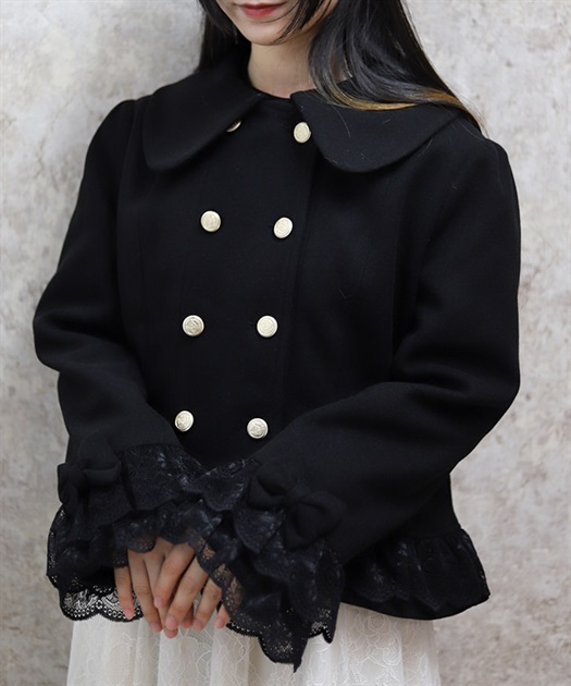 裾レースショートコート | axes femme | axes femme online shop 裾レースショートコート | axes femme | axes femme online shop