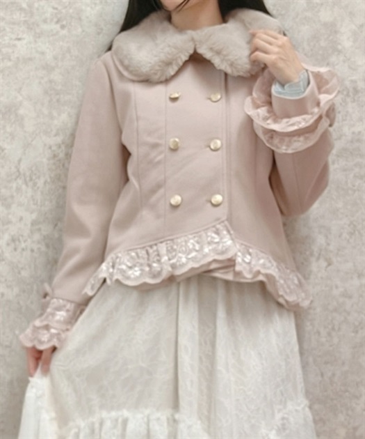 裾レースショートコート | 衣料 | axes femme online shop 裾レースショートコート | 衣料 | axes femme online shop