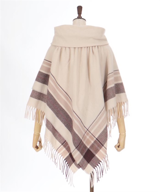 サイドラインチェックポンチョ | outlet | axes femme online shop サイドラインチェックポンチョ | outlet | axes femme online shop