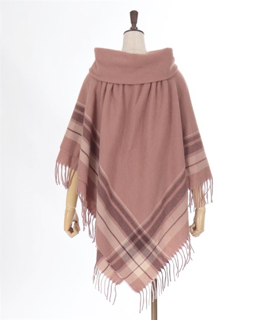 サイドラインチェックポンチョ | outlet | axes femme online shop サイドラインチェックポンチョ | outlet | axes femme online shop