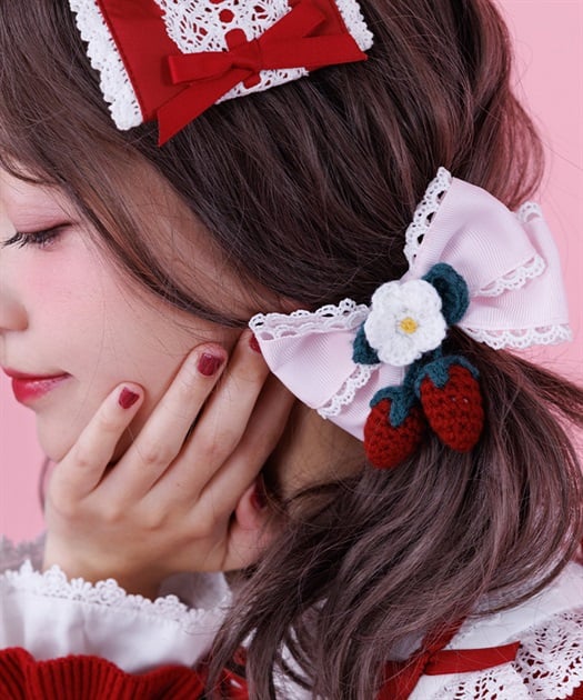 いちごリボンクリップセット | Chalmiere | axes femme onlineshop