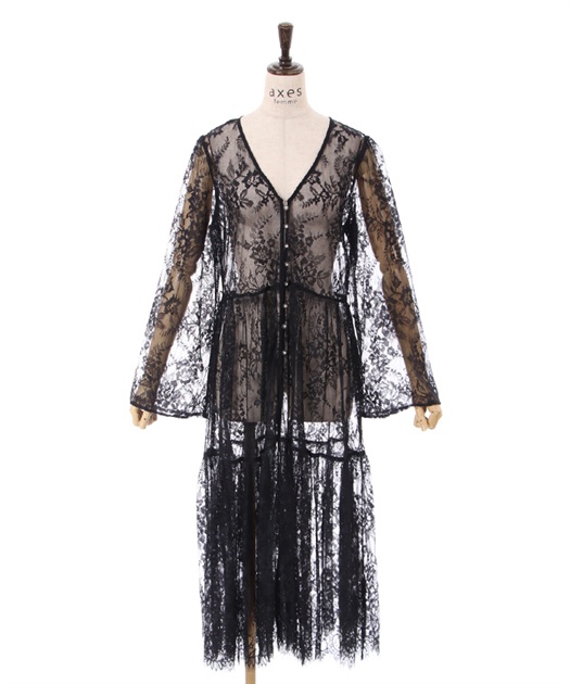 総レースフレアーガウン | outlet | axes femme online shop