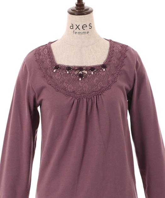 サテンローズデザインプルオーバー | outlet | axes femme サテンローズデザインプルオーバー | outlet | axes femme