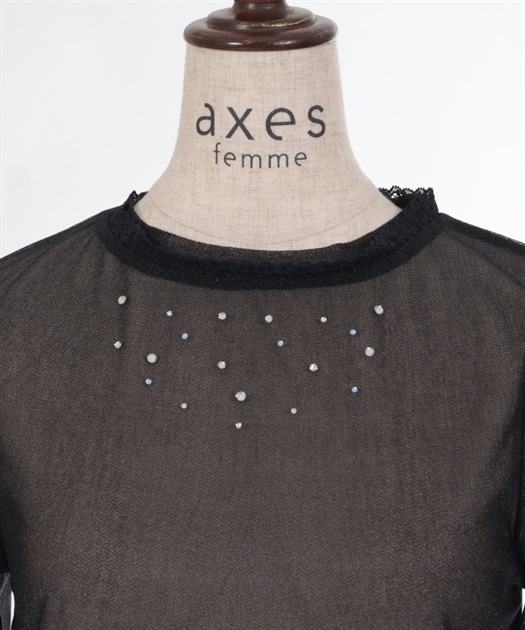 パール装飾ラメシアーインナー【10%OFF対象商品】 | axes femme パール装飾ラメシアーインナー【10%OFF対象商品】 | axes femme