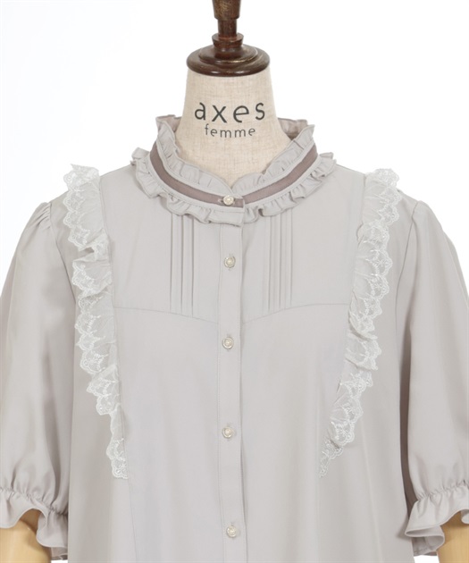 スタンド襟クラシカルブラウス | outlet | axes femme online shop スタンド襟クラシカルブラウス | outlet | axes femme online shop