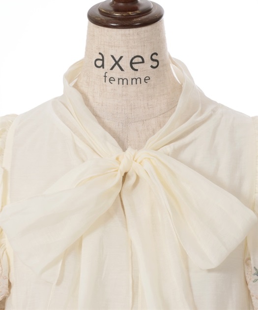 レース風刺繍入フリルブラウス【期間限定価格】 | outlet | axes レース風刺繍入フリルブラウス【期間限定価格】 | outlet | axes