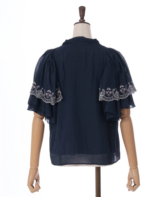 レース風刺繍入フリルブラウス【期間限定価格】 | outlet | axes レース風刺繍入フリルブラウス【期間限定価格】 | outlet | axes