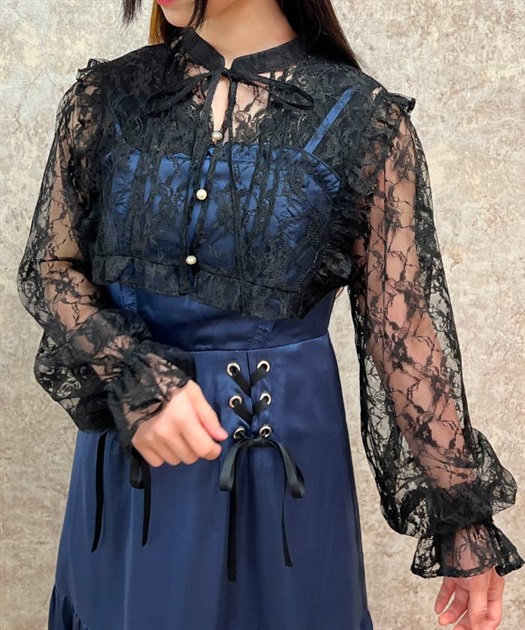 シアーレースショートブラウス【期間限定価格】 | outlet | axes シアーレースショートブラウス【期間限定価格】 | outlet | axes