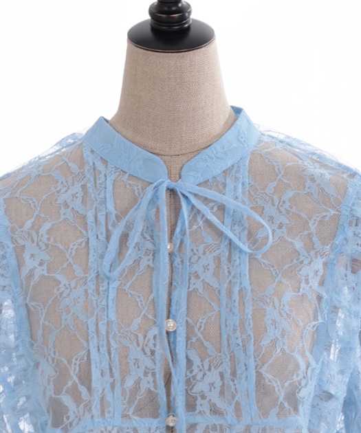 シアーレースショートブラウス | outlet | axes femme online shop