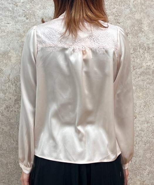 花刺繍リボンサテンブラウス | outlet | axes femme online shop 花刺繍リボンサテンブラウス | outlet | axes femme online shop