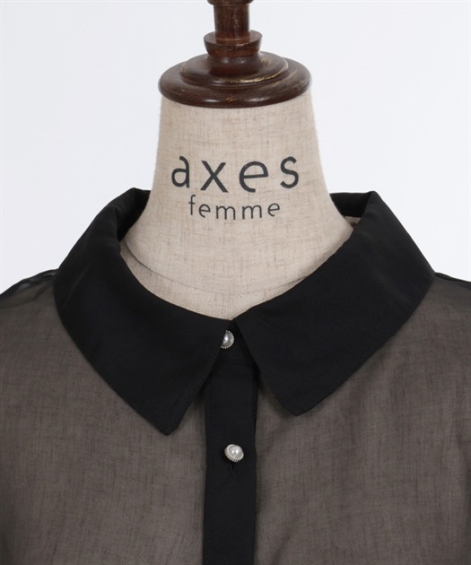 肩開きシアーシャツ | outlet | axes femme online shop 肩開きシアーシャツ | outlet | axes femme online shop