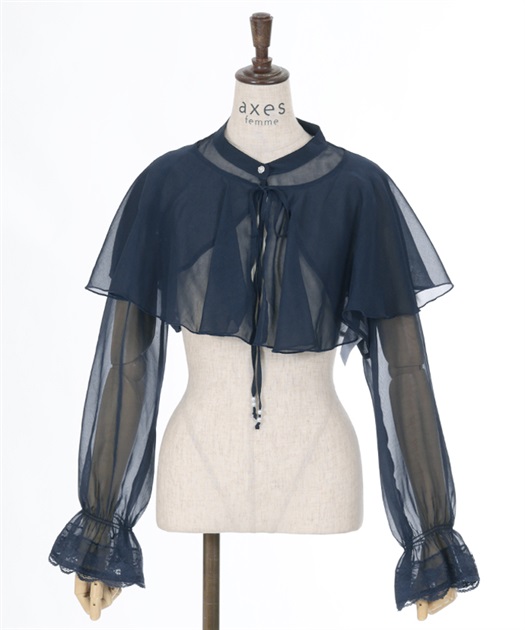 ケープ付ラメショートブラウス | レディース服・レディース ケープ付ラメショートブラウス | レディース服・レディース