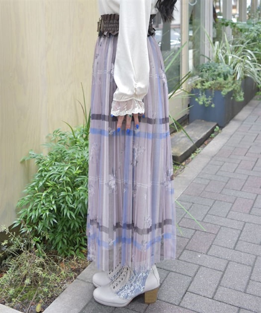 プリントプリーツチュールスカート | レディース服・レディース プリントプリーツチュールスカート | レディース服・レディース