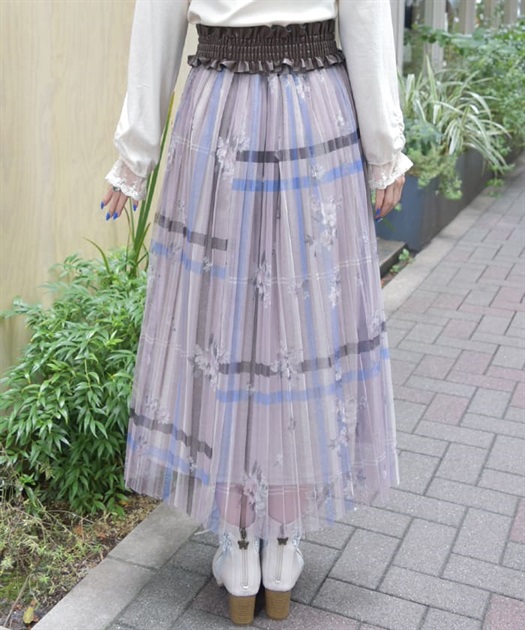 プリントプリーツチュールスカート | 衣料 | axes femme online shop