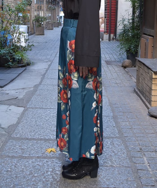 椿柄ロングスカート | axes femme | axes femme online shop 椿柄ロングスカート | axes femme | axes femme online shop