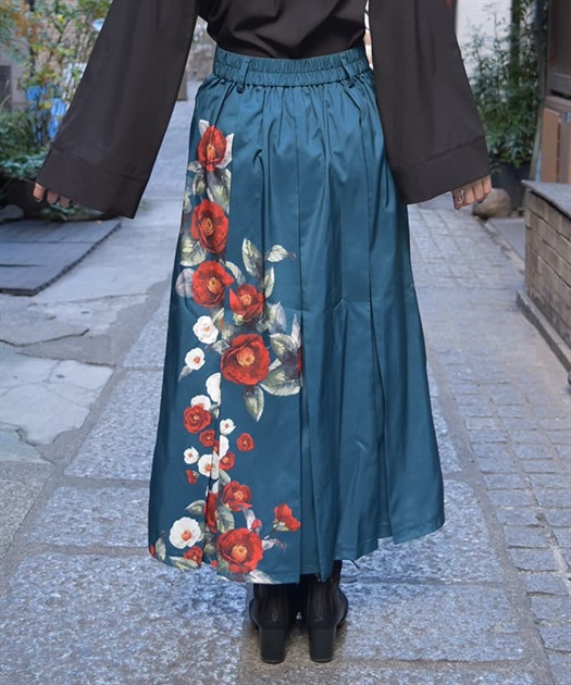 椿柄ロングスカート | axes femme | axes femme online shop 椿柄ロングスカート | axes femme | axes femme online shop