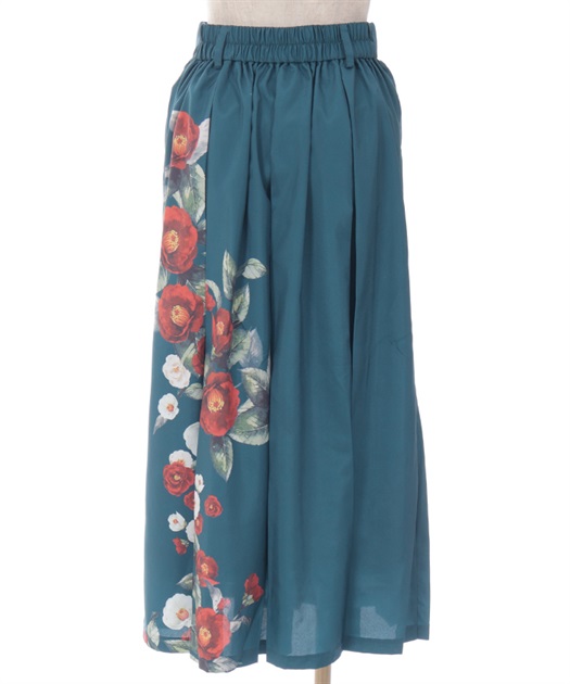椿柄ロングスカート | axes femme | axes femme online shop 椿柄ロングスカート | axes femme | axes femme online shop