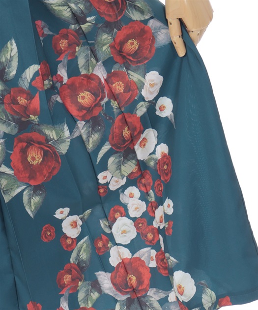 椿柄ロングスカート | レディース服・レディースファッション 椿柄ロングスカート | レディース服・レディースファッション