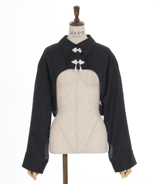 チャイナ釦付ボレロ風ブラウス | 衣料 | axes femme online shop