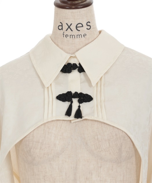 チャイナ釦付ボレロ風ブラウス | outlet | axes femme online shop
