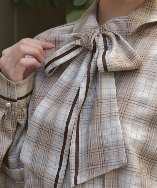 ラインリボンオーバーシャツ | axes femme online shop