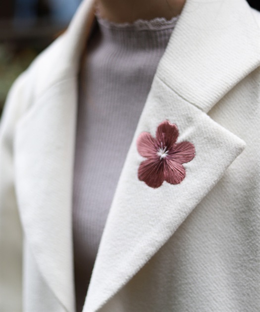 桜パッチワーク刺繍コート | AXES-X | axes femme online shop 桜パッチワーク刺繍コート | AXES-X | axes femme online shop