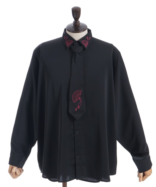 タイ付扇子刺繍シャツ | axes femme online shop