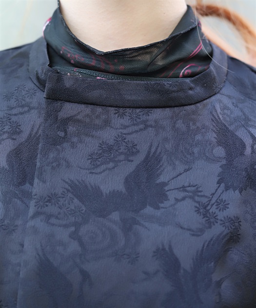 鶴ジャガード狩衣風和袖シャツ | REZEN | axes femme online shop