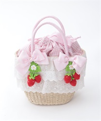 いちごあみぐるみ付カゴバッグ【受注生産】 | kawaii | axes いちごあみぐるみ付カゴバッグ【受注生産】 | kawaii | axes