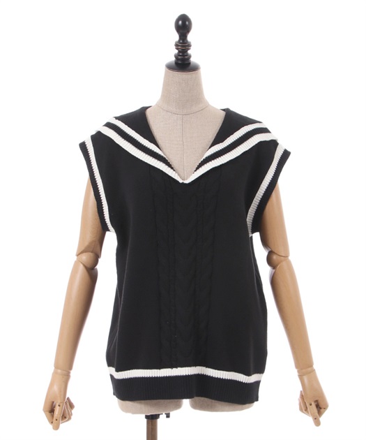 セーラーニットベスト | outlet | axes femme online shop