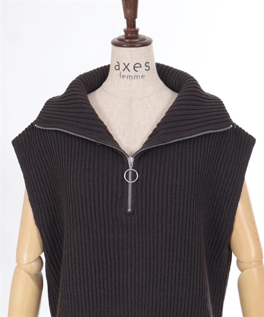 ハーフジップニットベスト | outlet | axes femme online shop ハーフジップニットベスト | outlet | axes femme online shop