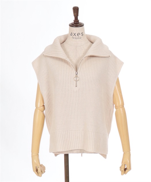 ハーフジップニットベスト | outlet | axes femme online shop ハーフジップニットベスト | outlet | axes femme online shop