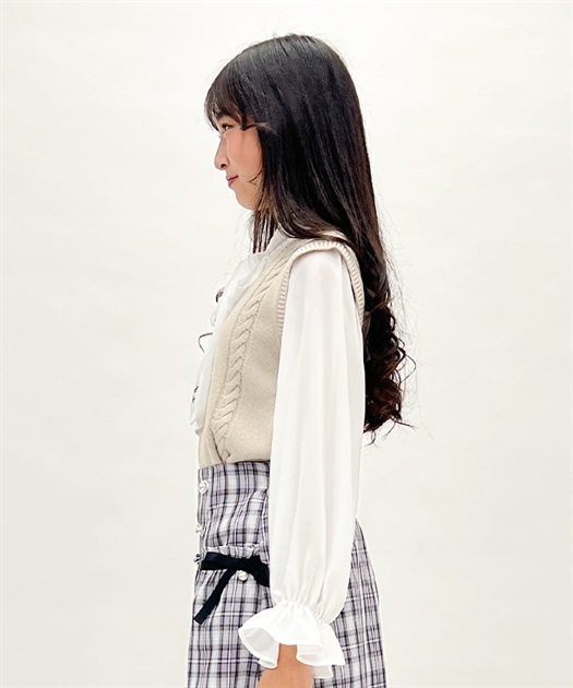 刺繍リボンベスト重ね着風プルオーバー | outlet | axes femme 刺繍リボンベスト重ね着風プルオーバー | outlet | axes femme