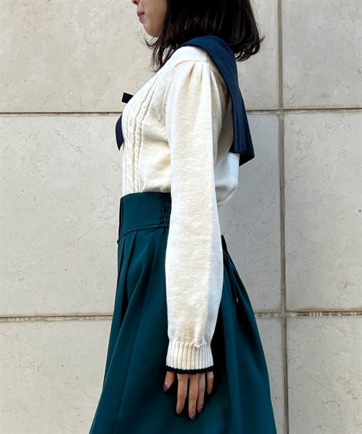 ブローチ付セーラーニット | outlet | axes femme online shop ブローチ付セーラーニット | outlet | axes femme online shop