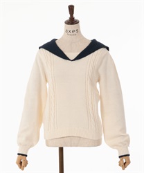 ブローチ付セーラーニット | outlet | axes femme online shop