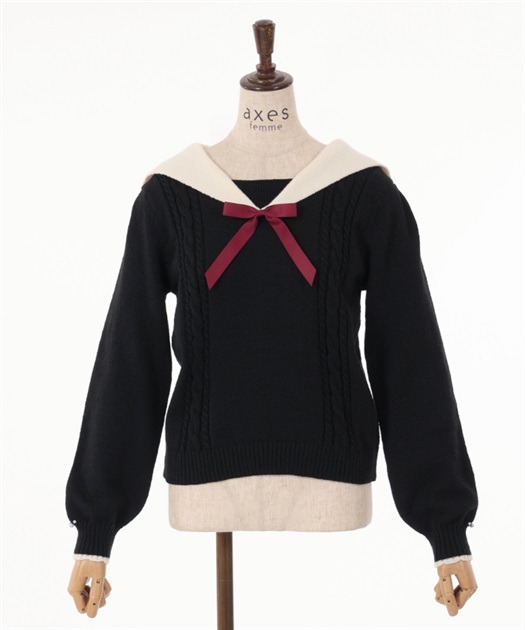 ブローチ付セーラーニット | レディース服・レディース ブローチ付セーラーニット | レディース服・レディース