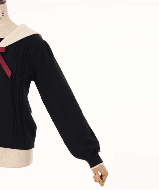 ブローチ付セーラーニット | outlet | axes femme online shop ブローチ付セーラーニット | outlet | axes femme online shop