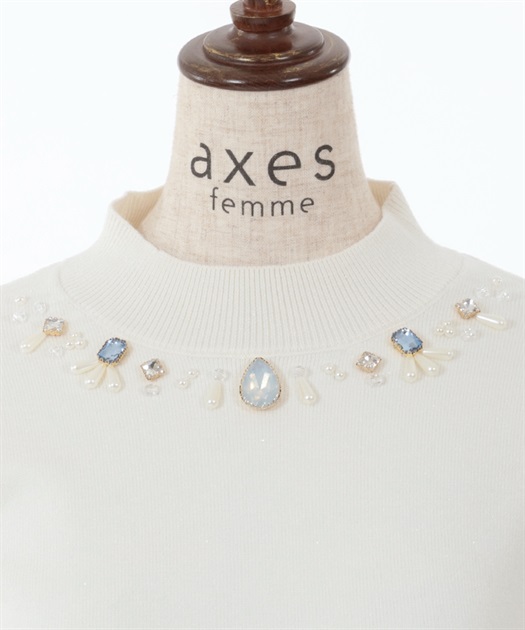 ビジューラメニットプルオーバー | outlet | axes femme online shop ビジューラメニットプルオーバー | outlet | axes femme online shop