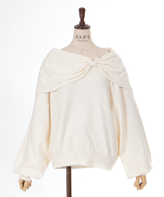 ドレープリボンニット | outlet | axes femme online shop