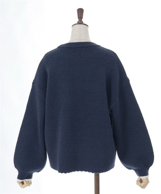 コード刺繍風ロゴニットプルオーバー | レディース服 コード刺繍風ロゴニットプルオーバー | レディース服