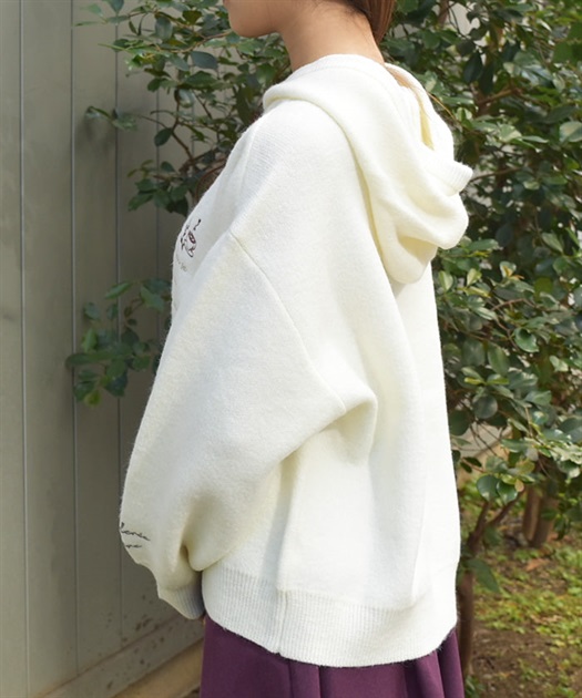 ランダム刺繍ニットフーディー | outlet | axes femme online shop ランダム刺繍ニットフーディー | outlet | axes femme online shop
