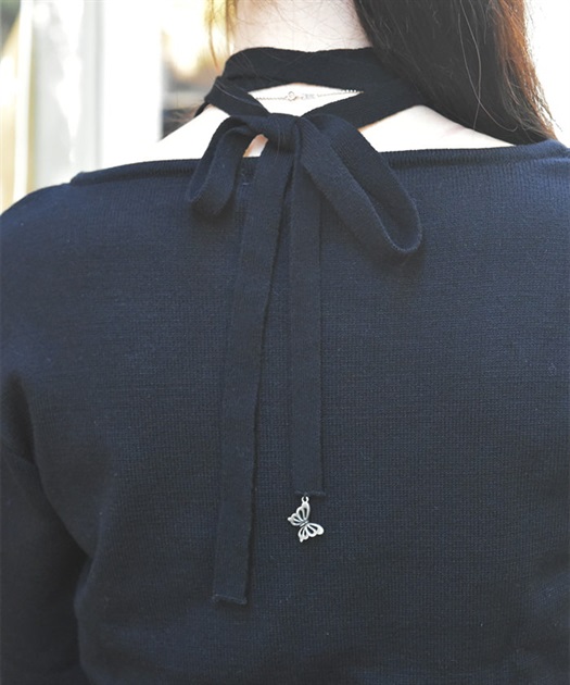 チョーカー風ストラップニット | レディース服・レディース