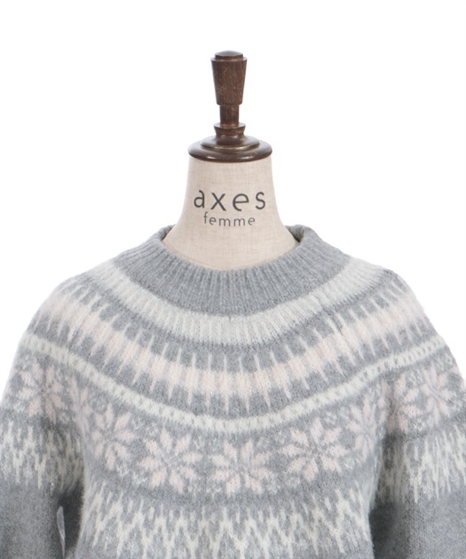 雪柄フェアアイルニット【期間限定価格】 | axes femme online shop