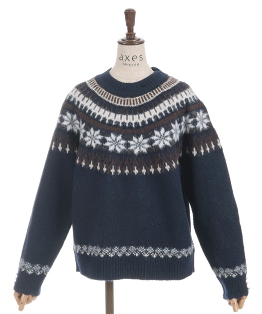 雪柄フェアアイルニット 【会員限定価格】 | axes femme online shop