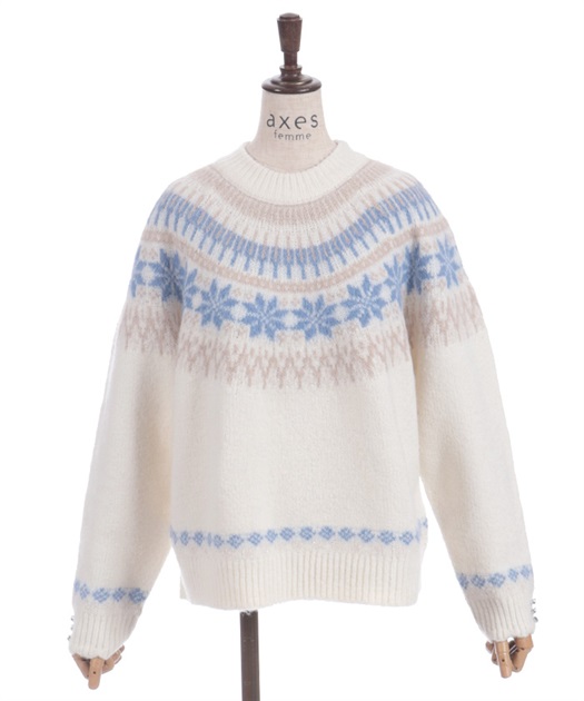 雪柄フェアアイルニット | axes femme online shop
