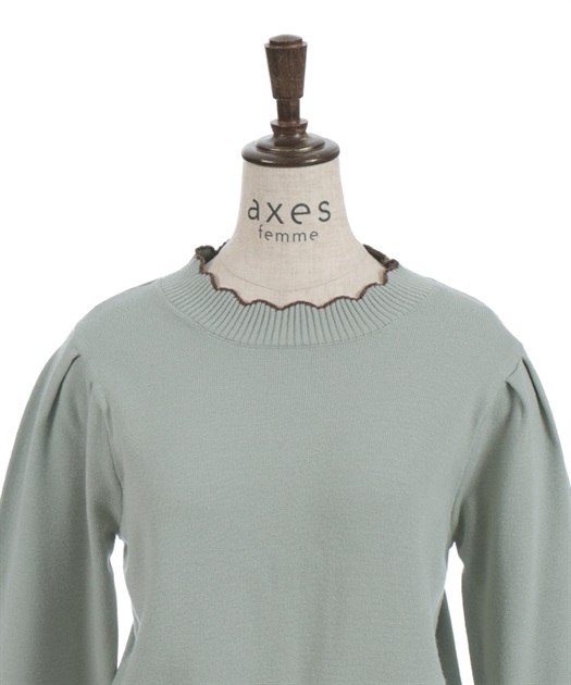 m♡ページ ハート釦バイカラーニットプルオーバー【予約】 | axes femme online shop